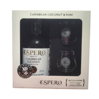 Espero Liqueur Caribbean Coconut 0,7 l 40% sada se skleničkou